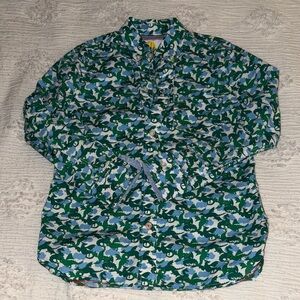 Boden Boys Blue and Green Dragon design Shirt size 8-9
